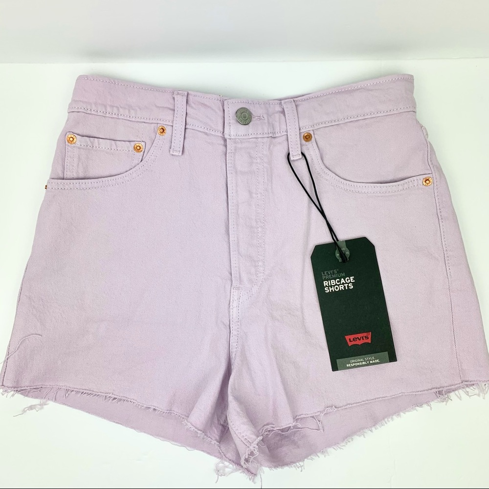 Levi’s Premium Denim Ribcage Shorts Lavender Jean Summer Purple Cotton